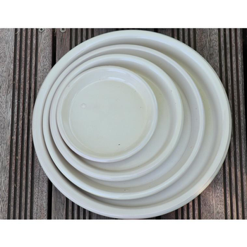 Visuel 1 du produit Soucoupe coloris beige en terre émaillée - Ø 36 cm