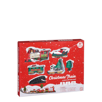 Visuel 1 du produit Train rouge 22 pièces sur piles - 96 x 8 cm