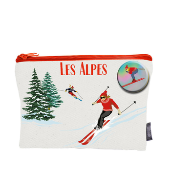 Visuel 1 du produit Trousse en coton coloris multicolore Cartes d'Art les Alpes - 20 x 15 cm
