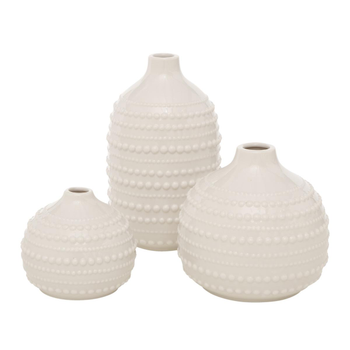Visuel 1 du produit Vase en porcelaine blanc Meruna L - Ø 12 x H 21 cm