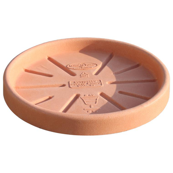 Visuel 1 du produit Soucoupe à double bord en polyéthylène Terre de sienne Euro3plast - Ø 30 cm