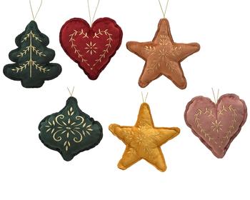Visuel 1 du produit Figurine de Noël à suspendre en feutrine colorée - 11 cm
