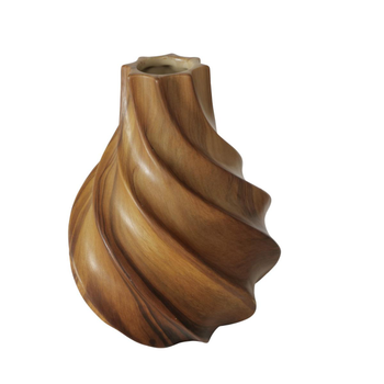 Visuel 1 du produit Vase en grès cérame marron Wilhelmy - Ø 16,5 x H 22 cm