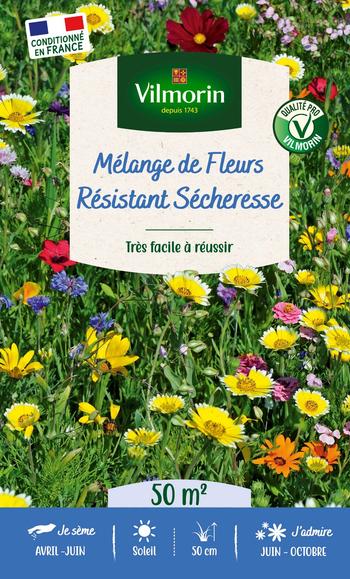 Visuel 1 du produit Mélange de fleurs 50 m² pour terrain sec coloris multicolore Vilmorin jardin  - 11,5 x 4,35 x 19 cm