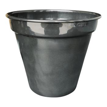 Visuel 1 du produit Pot conique en métal recyclé coloris gris océan vif Upcycle Conique - Ø 24,5 x H 21,5 cm