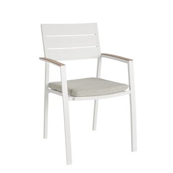 Visuel 1 du produit Fauteuil Calla coloris blanc en aluminium - 58,5 x 55,5 x 90 cm
