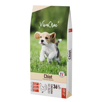 Visuel 1 du produit Croquettes pour chien junior au poulet chiot VivaCroc – 12 kg