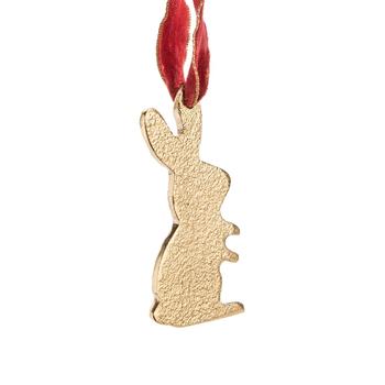 Visuel 1 du produit Suspension lapin en aluminium doré - 5,5 x 10 cm