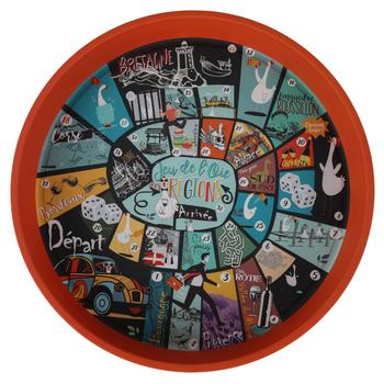 Visuel 1 du produit Plateau Viggo  "Jeu de l'Oie des régions" coloris multicolore en métal - Ø 33 x 4 cm