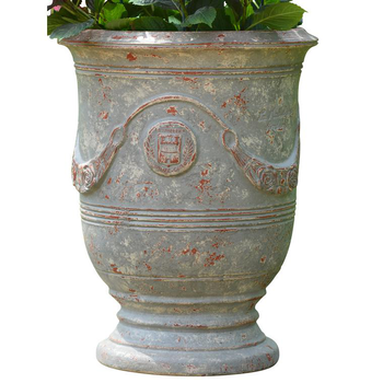 Visuel 1 du produit Vase Anduze patine grise en terre cuite émaillée H 68 x Ø 53 cm