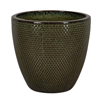 Visuel 1 du produit Pot rond en grès émaillé vert Passion for Pottery Busan - Ø 48 x H 40 cm