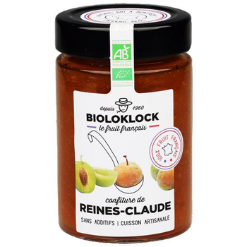 Visuel 1 du produit Confiture de reines-claudes bio en pot de verre Bioloklock - 230 g