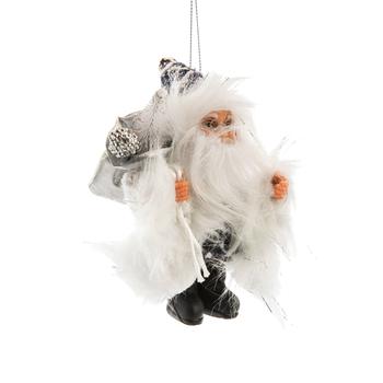 Visuel 1 du produit Père Noël décoratif Boréal en polyester coloris blanc à suspendre - H 13 cm