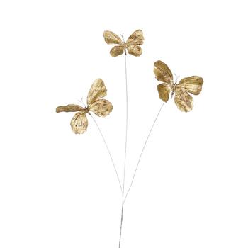 Visuel 1 du produit Branche de 3 papillons or - 73 cm