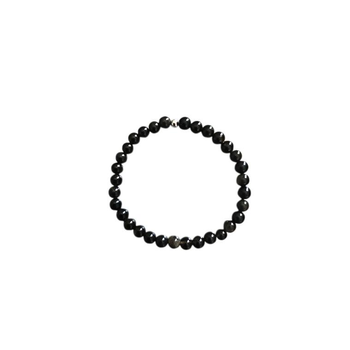 Visuel 1 du produit Bracelet obsidienne dorée 6mm