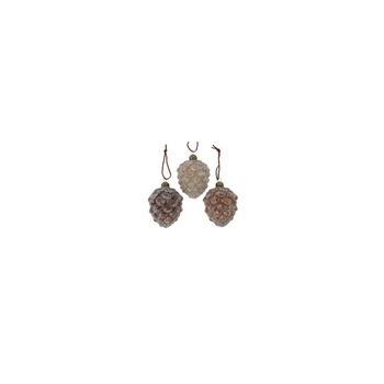 Visuel 1 du produit Pomme de pin verre longue Mikana coloris marron - Ø 8 cm
