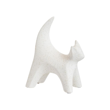 Visuel 1 du produit Objet décoratif chat blanc en grès - 12,5 x 7 x 16,5 cm