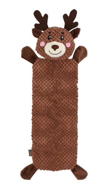 Visuel 1 du produit Peluche plate de Noël pour chien cerf coloris marron Wouapy - grand modèle