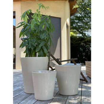 Visuel 1 du produit Pot coloris beige en terre émaillée Sydney - Ø 34 cm