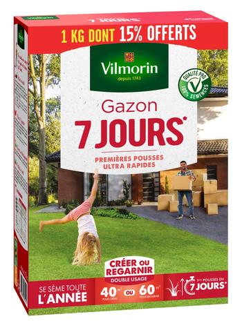 Visuel 1 du produit Semences de gazon 7 jours en boîte Vilmorin - 1 kg
