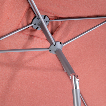 Visuel 1 du produit Parasol rond à manivelle coloris orange en aluminium et polyester - Ø 270 cm