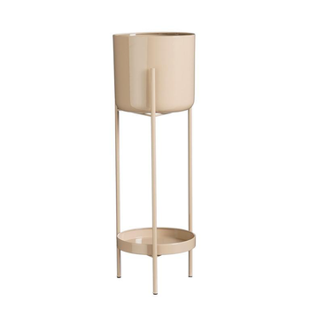 Visuel 1 du produit Pot sur pied en métal rose clair Colyn - Ø 19 x H 60 cm