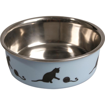 Visuel 1 du produit Gamelle pour chat en inox bleue Flamingo Bella - 10 cm