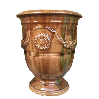 Visuel 1 du produit Vase Anduze flammé en terre cuite émaillée H 38 x Ø 43 cm