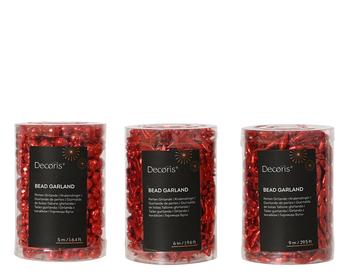 Visuel 1 du produit Guirlande de mini-décorations en polystyrène rouge - 90 cm