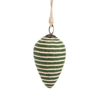 Visuel 1 du produit Boule forme cône en coton et plastique vert et crème - Ø 5 x H 10 cm