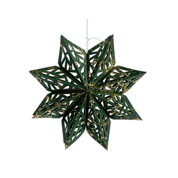 Visuel 1 du produit Suspension flocon coloris vert en papier - 23 x 23 cm