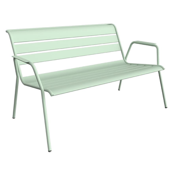 Visuel 1 du produit Banquette lounge Monceau coloris vert en acier Fermob - 132 x 82 cm