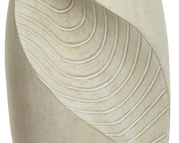 Visuel 1 du produit Statue ovale en fibre argile coloris blanc cassé Decoris - 30,5 x 30,5 x 79 cm