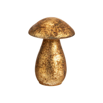 Visuel 1 du produit Objet décoratif forme champignon en verre doré effet vintage - Ø 12,5 x H 9 cm