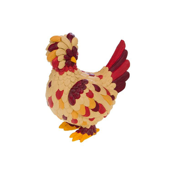 Visuel 1 du produit Poule décorative en résine multicolore Adelaide - 26 x 17 x H 3,5 cm