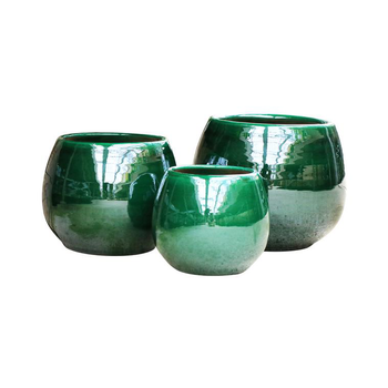 Visuel 1 du produit Pot en terre émaillée vert Jade Les Poteries d’Albi Cancale - Ø 21 x H 21 cm