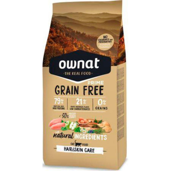 Visuel 1 du produit Croquette pour chat adulte Grain Free Prime Hair & Skin à la volaille Ownat - 1 kg