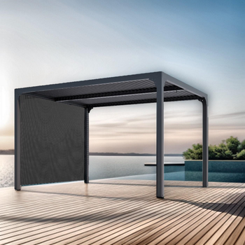 Visuel 1 du produit Pergola bioclimatique coloris gris en aluminium - 3,6 x 3 m