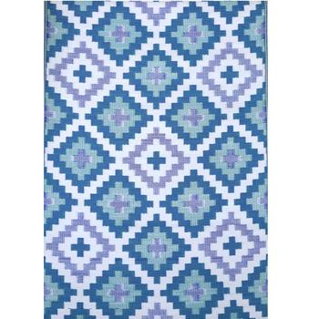 Visuel 1 du produit Tapis d'extérieur en polypropylène recyclé bleu Piscine - 150 x 90 cm