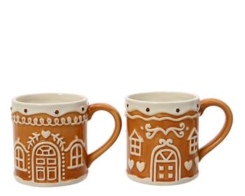 Visuel 1 du produit Mug pain d'épice en dolomite façon biscuit - 13 x 9 x 9 cm