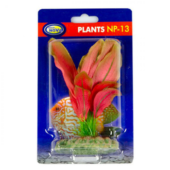 Visuel 1 du produit Plante artificielle aquarium, échinodorus rouge AQUA NOVA - hauteur 13cm