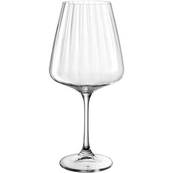 Visuel 1 du produit Coffret de 4 verres à vin rouge en cristallin transparent strié Paolo - 660 ml
