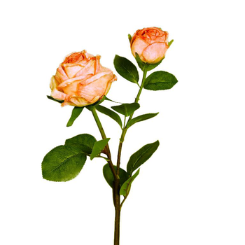 Visuel 1 du produit Rose artificielle rose avec une fleur et un bouton – 57 cm