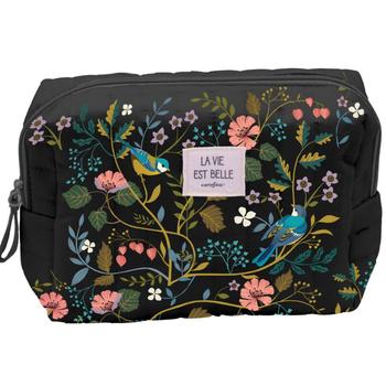 Visuel 1 du produit Grande trousse matelassée oiseaux bleus