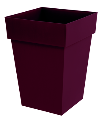 Visuel 1 du produit Pot carré mi haut en plastique rouge Bourgogne Eda Toscane 51 L - 39 x 39 x 53 cm