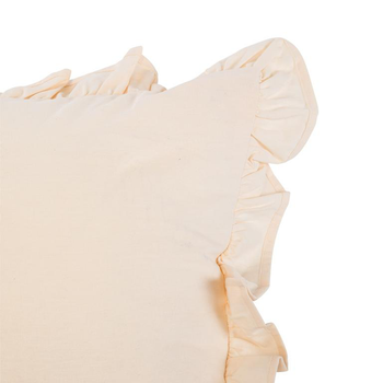 Visuel 1 du produit Coussin volanté ivoire en coton - 60 x 40 cm