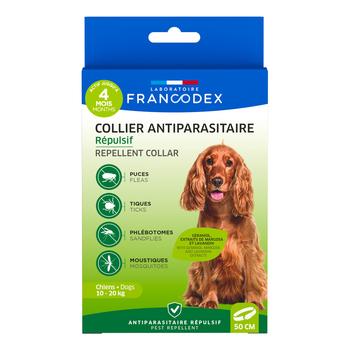 Visuel 1 du produit Collier insectifuge pour chien de 10 à 20 kg coloris blanc Francodex - Ø 60 cm