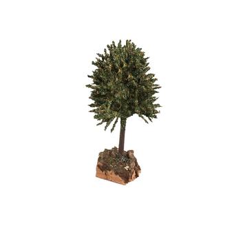 Visuel 1 du produit Set de 2 arbres pour village de Noël coloris vert en plastique et liège - H 15 cm