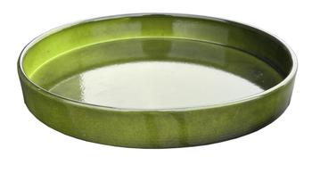 Visuel 1 du produit Soucoupe pour pot évasé coloris vert en métal recyclé - 28 x 28 x 3 cm