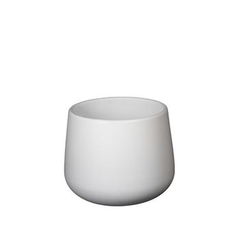 Visuel 1 du produit Cache-pot en céramique modèle 620-15 coloris blanc - Ø 13,5 x H 13 cm